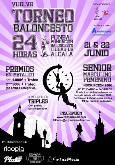 Cartel del I Torneo 24 horas FUNBAL Ciudad de Alcalá